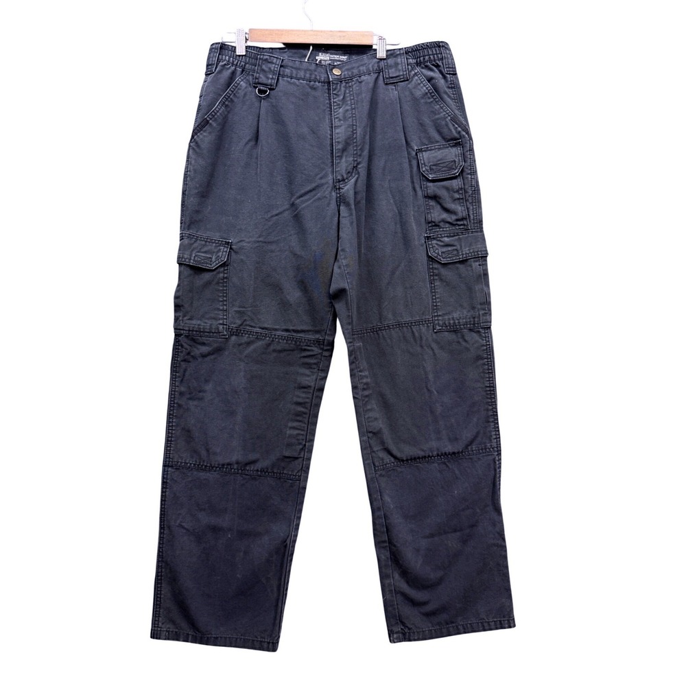 5.11 Tactical Cargo Pants Mens 36x32 Black Cotton Canvas Utility Workwear Rugged